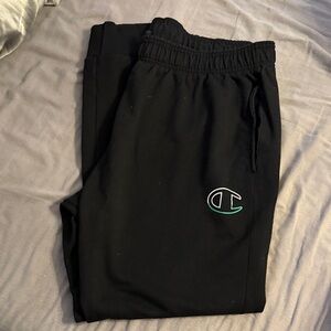Champion Black Men’s Sweatpants with Logo